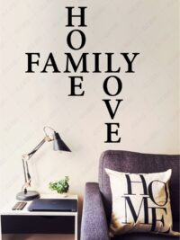 Home Family Love Duvar Yazısı Dekoru Ahşap