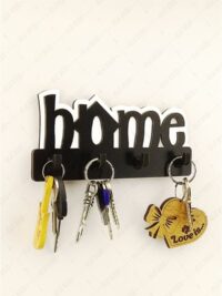 Home Yazılı Ahşap Anahtar Askısı Duvar Dekoru