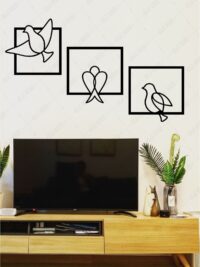 Güvercinler Minimalist Dekoratif Ahşap Tablo