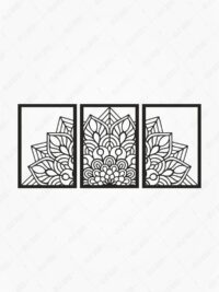 Mandala Desen 3'lü Dekoratif Ahşap Tablo