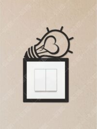 Ampul Ve Kalp Dekoratif Tekli Priz Çerçevesi