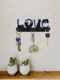 Love Kedili Anahtar Askısı