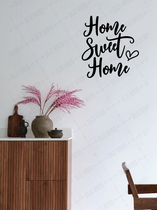 "Home Sweet Home" Kalpli Ahşap Duvar Dekoru - Görsel 2