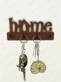 Home Ahşap Duvar Dekoru Anahtar Askısı (Koyu Ceviz)