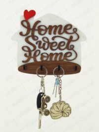 Home Sweet Home Ahşap Anahtarlık (Koyu Ceviz)