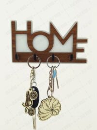 Dekoratif Home Ahşap Anahtar Askısı (Koyu Ceviz)