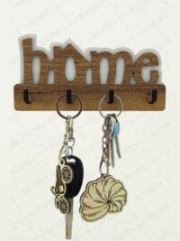 Home Ahşap Duvar Dekoru Anahtar Askısı (Açık Ceviz)