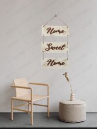 Home Sweet Home 3'lü Halatlı Ahşap Duvar Dekoru