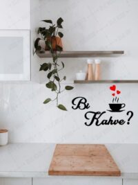 Bi Kahve Ahşap Dekoratif Mutfak Duvar Tablosu (Kırmızı)