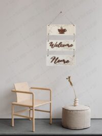 Welcome Home 3'lü Ahşap Duvar Dekoru