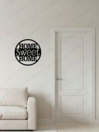 "Home Sweet Home" Yuvarlak Ahşap Duvar Dekoru