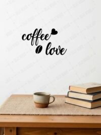 "Coffee Love" Kalpli Kahve Aşkı Ahşap Duvar Dekoru